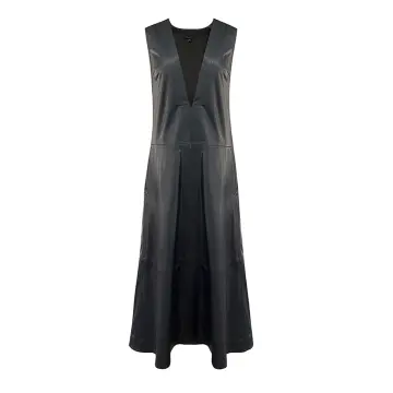 DYON D23-9095 PU Midi Dress: Edgy Elegance Redefined